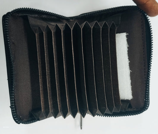 Classic Zipper Leather Card Wallet For Men