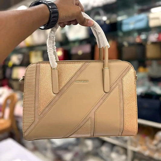 Chrisbella Elegant Beige Handbag – Premium Leather Ladies’ Purse