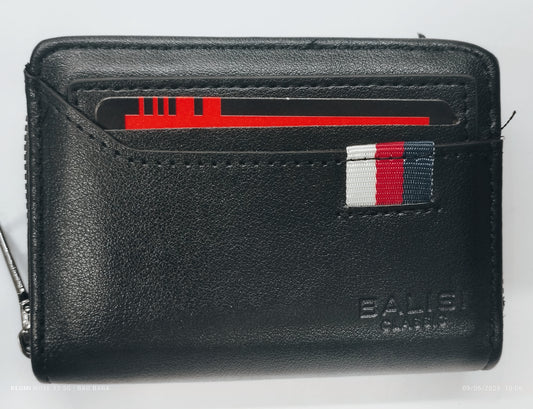 Classic Zipper Leather Card Wallet 