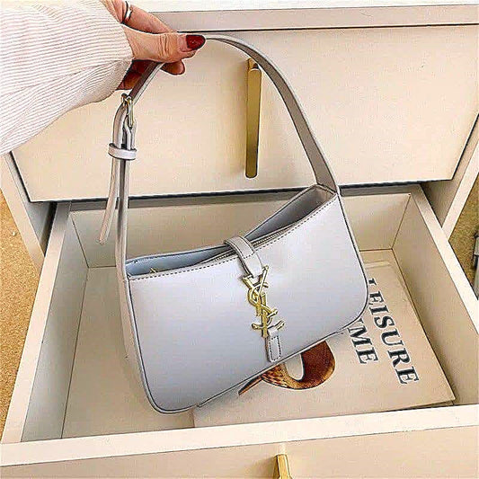 Light Grey Saint Laurent Le 5 à 7 Hobo Bag – Subtle Sophistication Meets Timeless Style