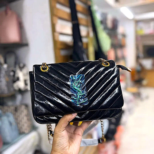 Luxury Quilted Black Chain Sling Bag – Elegant Evening & Party Purse for Women