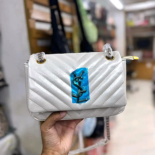 Luxury Quilted White Chain Sling Bag – Premium Party Shoulder Bag