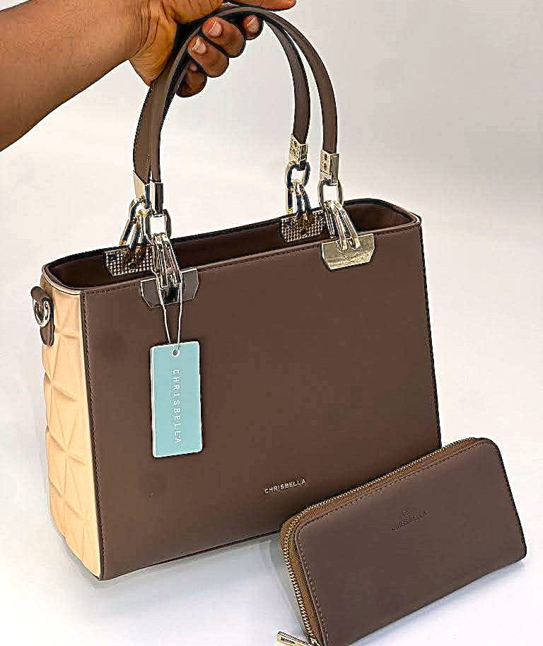 Premium Chrisbella Handbag with Matching Purse – Modern Chic Design