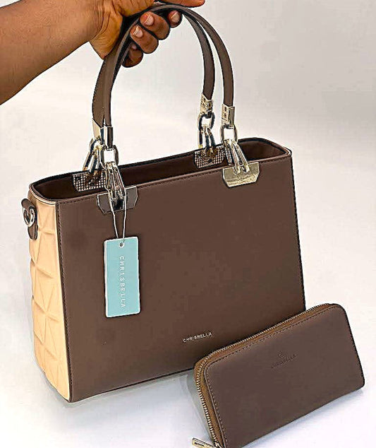 Premium Chrisbella Handbag with Matching Purse – Modern Chic Design