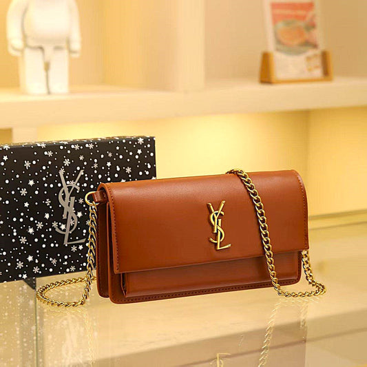 আভিজাত্যের ছোঁয়া — বাদামী রঙের সেন্ট লরেন্ট YSL ব্যাগ