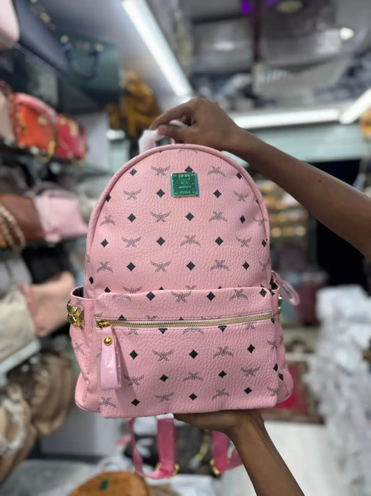 Stylish Pink Teddy Print Backpack – Perfect for Daily Use