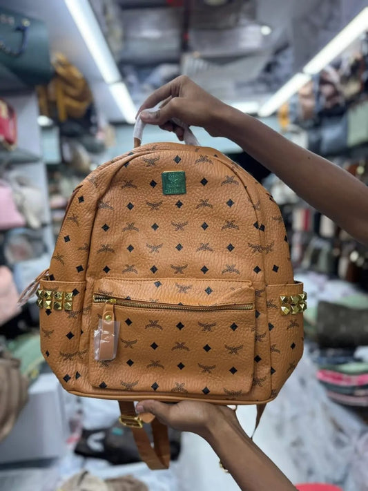 Stylish tan brown Teddy Print Backpack – Perfect Blend of Cute & Functional