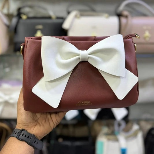Maroon Colour Classic brand women bag Exclusive design 2025